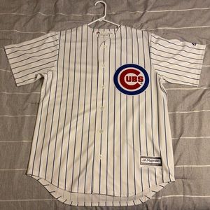 Men’s Majestic Cool Base Chicago Cubs Pinstripe MLB Jersey.
